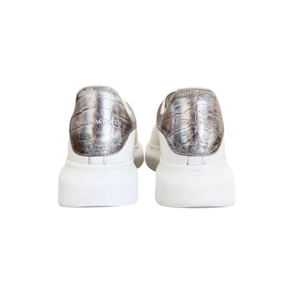 RARE ALEXANDER MCQUEEN Oversized Sneakers in White / Gunmetal Croc - Picture 4 of 6